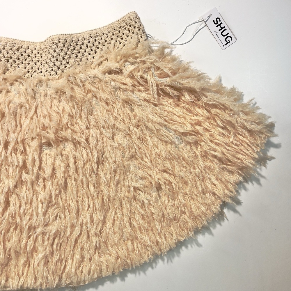 Shug Light Pink Feathery Mini Skirt Large MSRP $250 NWT